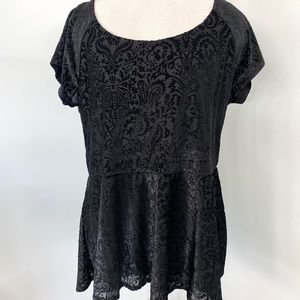 Torrid Black Velvet Top